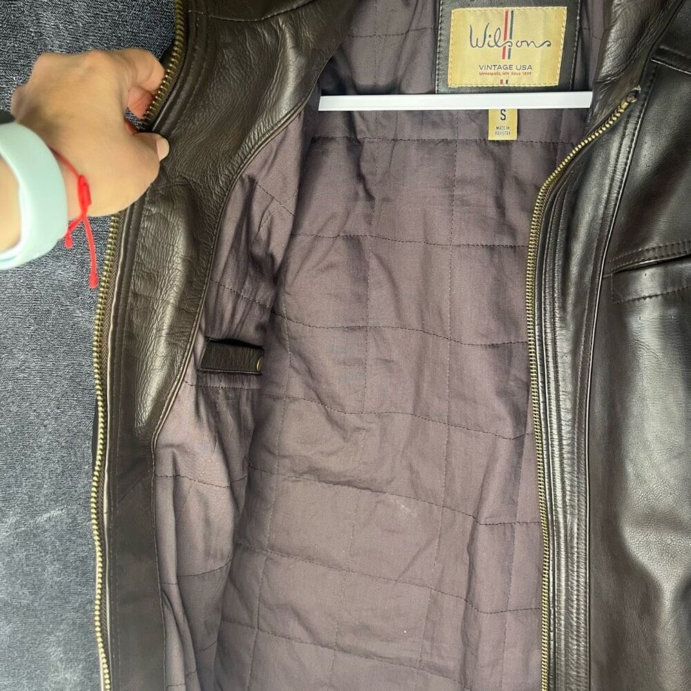 Wilson Men leather Jacket size Small - Picture 3 of 12